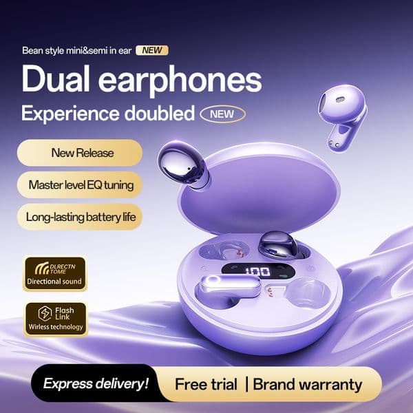New Ear Clip Type Air Conduction OWS High Sound Quality Long Battery Life Space Capsule LED Digital Display Wireless Earphones