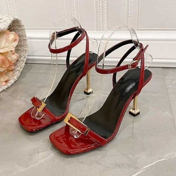 9cm High Heel Sandals 2026 New Straight Strap Sandals Womne Summer Sexy Thin Heel Pointed Womens Shoes X260401