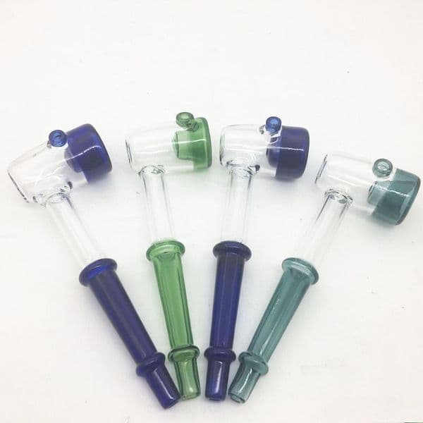Thick Heady Bamboo Shape Hammer Glass sherlock hand pipe Colorful smoking Portable Pocket Smoke tobacco pipes