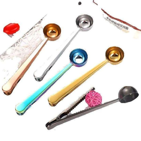 Colorful Coffee Scoops Measuring Set - 10ml Bake Spoons with Clip