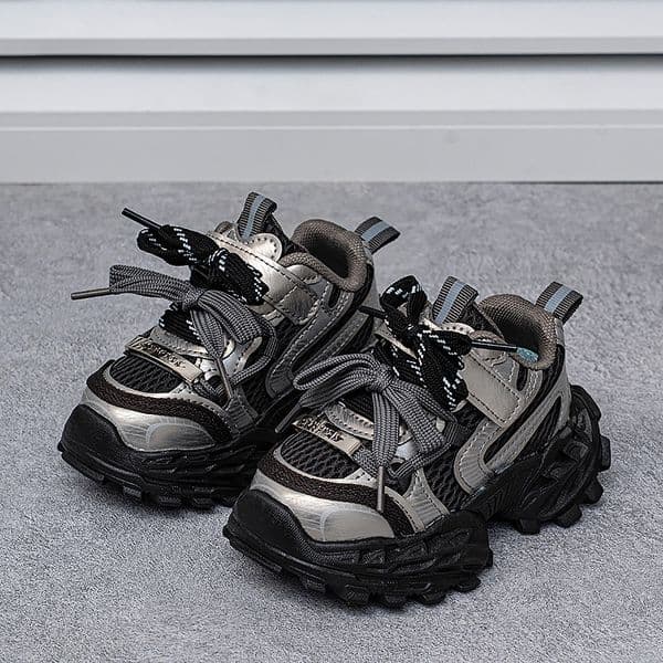 Kids Fashion Platform Dad Sneakers Breathable Mesh Sport Shoes Non-slip Wear-resistant Casual Shoes for Children Free shipping