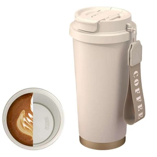 Large Capacity Ceramic Vacuum Flasks Reusable Double Wall Thermoses Stainless Steel Coffee Mug Insulated Cup Home Drinkware 260331