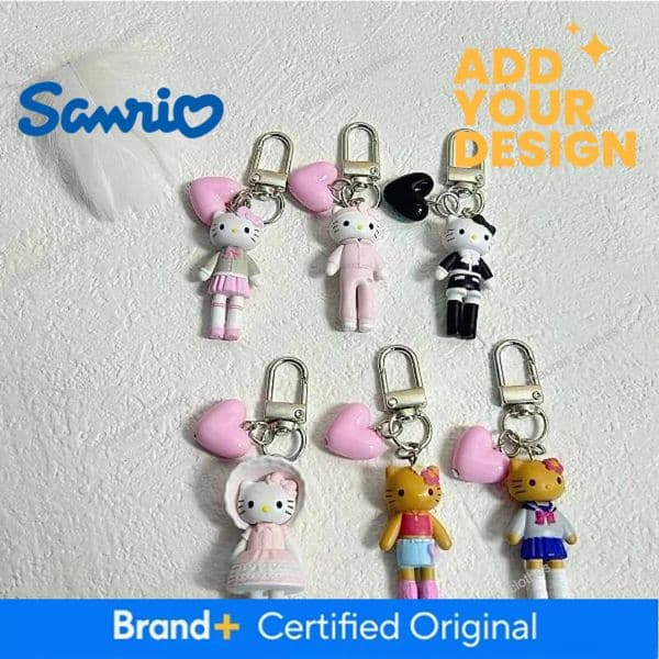 New Versatile Long Legs Hello Kitty Kawaii Phone Chain Cartoon Keyring Creative Bag Pendant Couple Keychain Gift