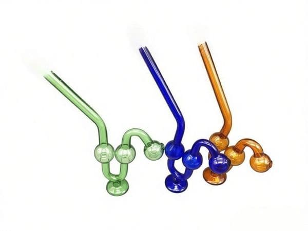 Wholesale Colorful Smoking oil burner Pipes Aeecssories Glass Hookahs Bongs snake shaped glass straw water bongs pipes for smoking with base