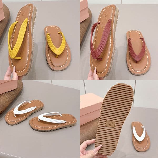 Women New Arrivals Thong Round toe spring summer Indoor outdoor leisure thong silhouette flip flops beach vacation Micro TPU sole sandals slippers