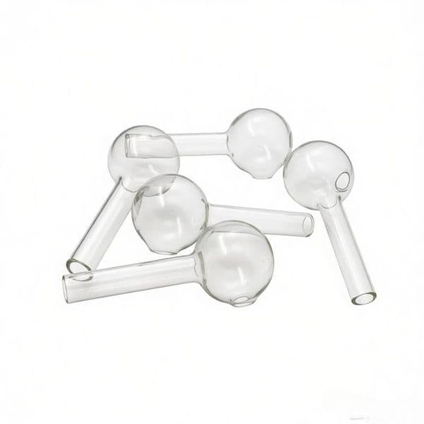 Thick heady Mini Transparent 7cm Glass Smoking Oil Burner Pipes Smoke Straight Tube Pipe Water Hand Nail Tips with big 30mm ball