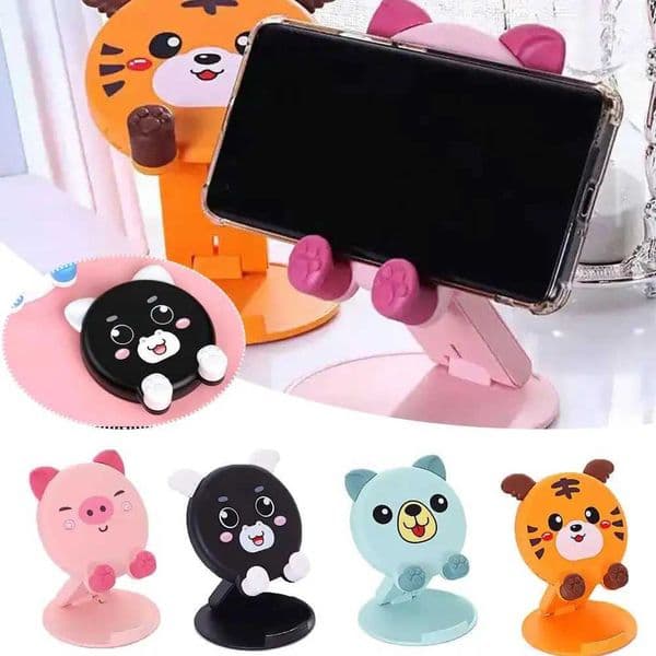 Cute Cartoon Animals Phone Holder Kawaii Desktop Foldable Cell Phone Stand Adjustable Table Holder Stand Desktop Organizer S2641