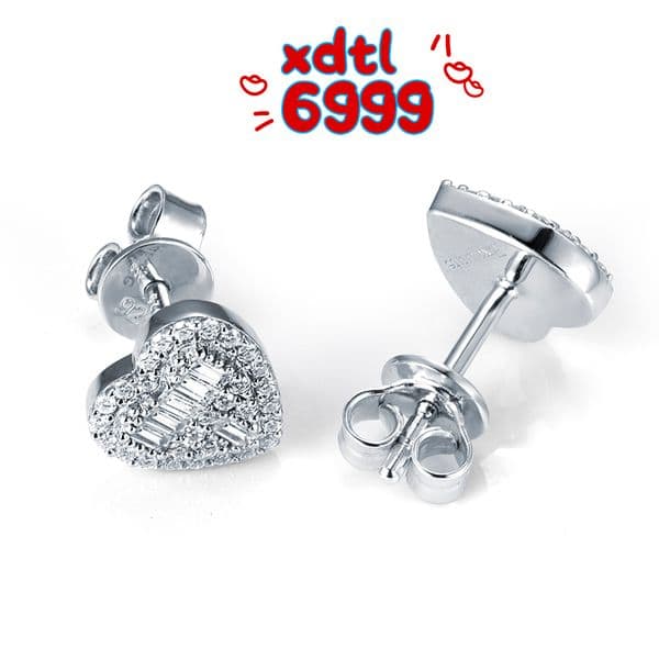 Jewelry Messi Synthetic Gemstone Jewelry MSE-599 925 Sterling Silver D VVS Iced Out Moissanite Stud Earrings Women Jewelry