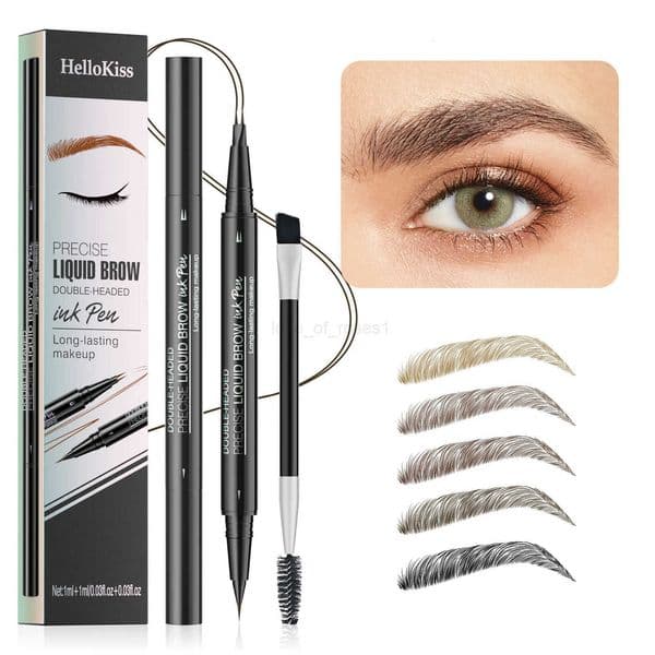 Two-Pronged Eyebrow Pencil Waterproof Sweatproof Non-smudging Multifunctional Natural Eyebrow Pencil Makeup Cosmetics H260401