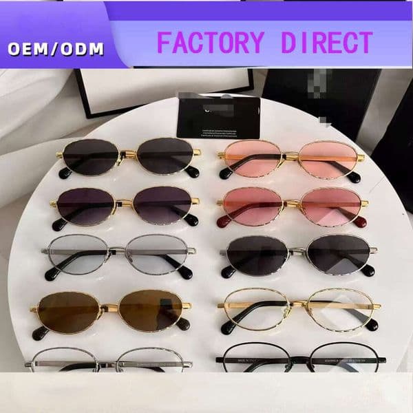 Retro round 2025, new model CH2227, women's cat-eye sunglasses with metal frame that makes the face look smaller