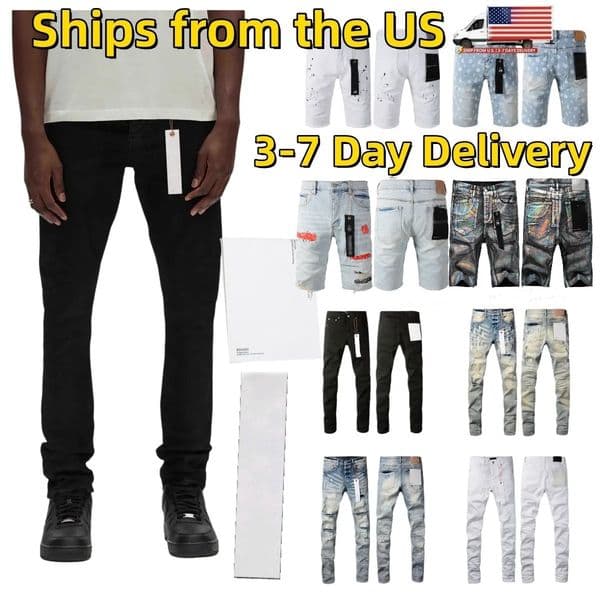 Luxury Designer jeans for mens high quality brands jeans 2026 purple New Fashion Splicing Jeans Ripped Denim Pants Hip Hop Distressed Jean Elasticit Trousers