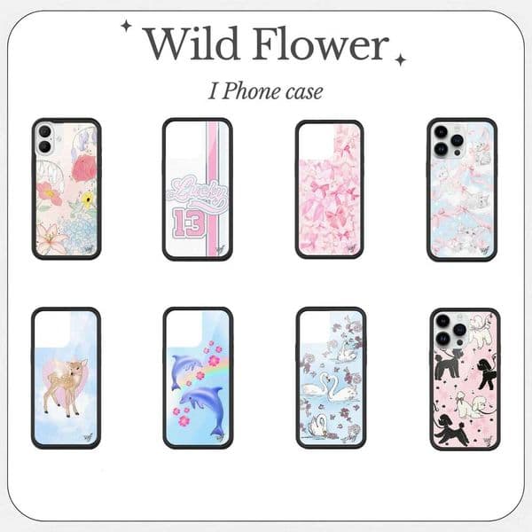 Wildflower 3D Ins butterfly Phone Case for iPhone 16 15 14 13 12 Pro Max Plus 16pro 15pro WF Cute Cartoon Cover Funda 26H0401