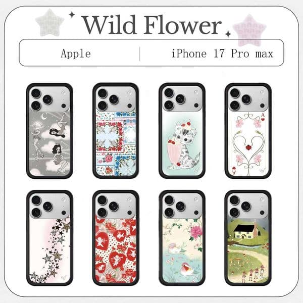 New Wildflower INS Love Strawberry Polka Dot for Phone 17 Case 14 13 12 Pro Max 16 Plus 15 pro 3D WF Cute Cartoon Cover 26H0401