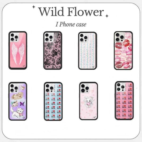 New 2025 Wildflower Cute wallpaper Phone Case for iPhone 16 15 14 13 12 Pro Max Plus Fashion Girls Cabin shockproof Cover 26H0401