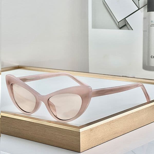 Pink Women Glasses Designer Womens Cat Eye Sunglasses Acetate Fiber Frame Top Quality T-Stage Fashion Lady Glasses UV Protection CH9194