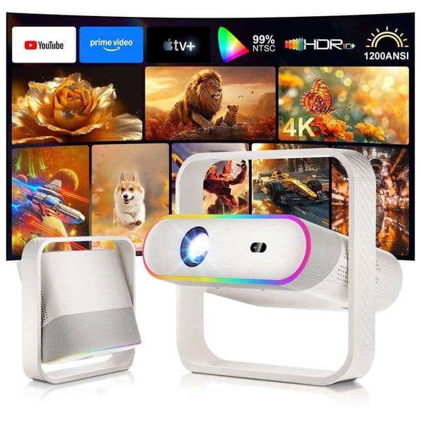 Salange P40 Smart Projector Native 1080P Android Auto Focus BT5.4 WIFI6 70mm RGB Ambient Light HiFi Speaker Portable Home Cinema 26Y0401
