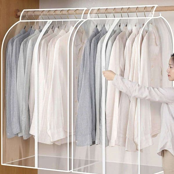 3D PEVA Dust Clothes Storage Wardrobe Suit Case Cover Home Organizer Dress Suits Garment Hanging Bags 26Y0401