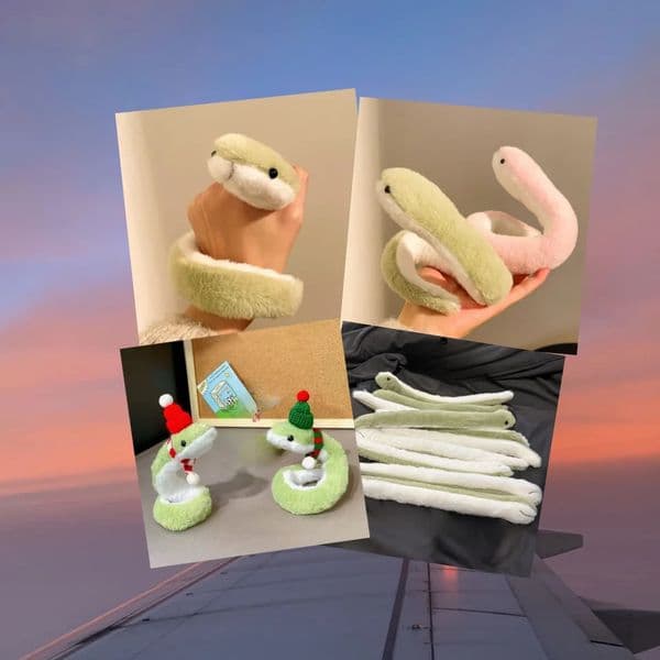 Cute Little Green Snake Plush Bracelet DIY Bendable Long Strip Doll Pendant 8Pcs 260331