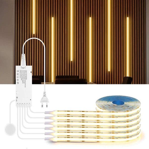 Smart Penetrable Wood COB LED Strip Touch Sensor Light 320Leds/m Warm/Neutral White Parallel Lights Kitchen Backlight Lighting 26Y0331
