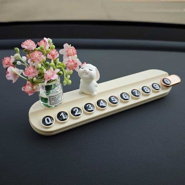 Car Temporary Parking New Model Move Phone Number Plate Car Cute Cartoon Aromatherapy Creative Move Inside Parking Ornament S2641