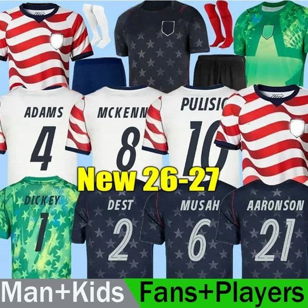 USAS 2026 World Cup Soccer Jersey PULISIC BALOGUN AARONSON WRIGHT LALAS 26 27 America Football Shirts United States Camisetas 1994 2014 Dempsey USMNT