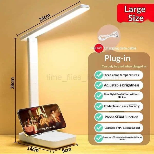 Touch-controlled Desk Lamp 3-step Dimming Eye-friendly LED Night Reading Light USB-Chargeable Foldable Table Lamp H260401