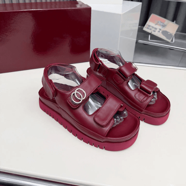 Designer sandal women fashion slippers Sandals sliders embroidered canvas Flat Mules Platform Embroidered Linen High Heel Sandal platform Shoes — detail 1