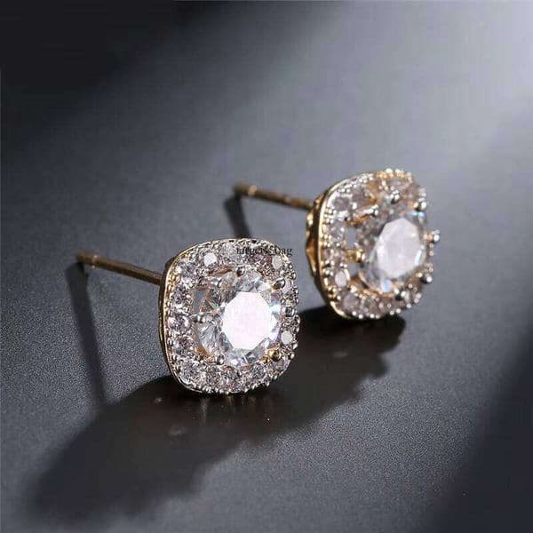 earrings EP524 fashion Wholesale Jewelry 18k Gold Plated Colorful White Large Crystal Stone Earrings for women