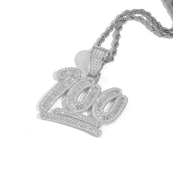 New Jewelry Fashion Jewelry full-point pendant micro-inlaid Moissanite electroplated with real gold niche design necklace for trendy street style men
