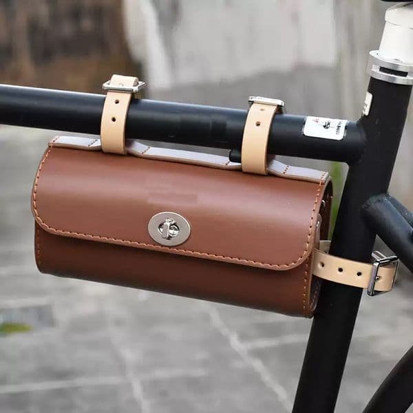 Bicycle Bags Retro Bicycle Beam Bundle Mountain Bike Front Bag Travel Bike Leather Tail Package