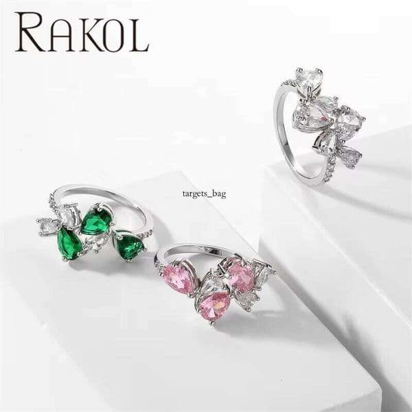 earrings RP5344 Cute Little Pink Colorful Diamond Moissanite Water Drop Ring Silver Jewelry Girls Gift 2025 for women