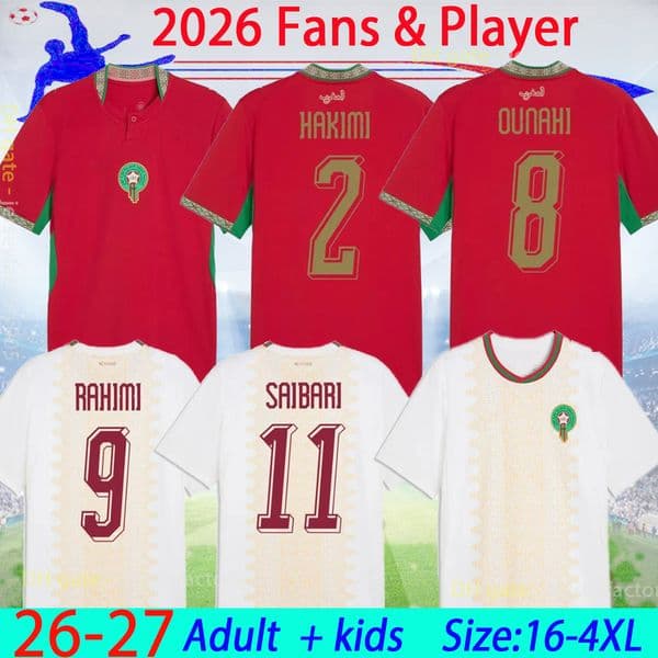 2026 Morocco soccer jerseys 26 27 HAKIMI Maillot marocain EN-NESYRI Camiseta de BOUSSOUFA EL AHMADI Moroccan national football shirt men
