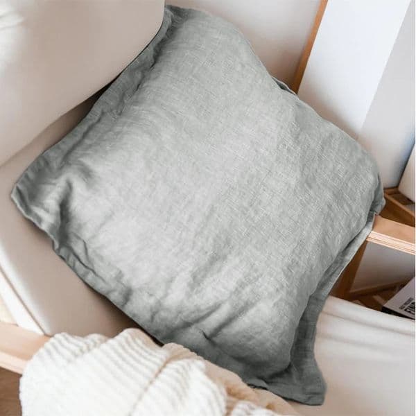 100 Pure Linen Throw Pillow Case Solid Natural Flax Soft Cushion Cover 40/45/50/55/60/65/70cm Home Sofa Decorative 260326