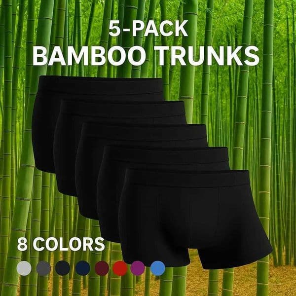 5 Packs Bamboo Boxers Man XL XXL XXXL XXXXL 5XL 6XL Plus Size Underwear Men Flat Feet Gym Shorts Panties Black Underpants Gifts C260402