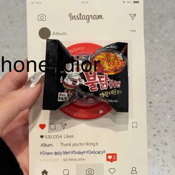3D Snack Bag Turkey Noodles for Magnetic Phone Grip Cute Tok Griptok Stand for IPhone Wireless Charging Holder Gifts Y251129