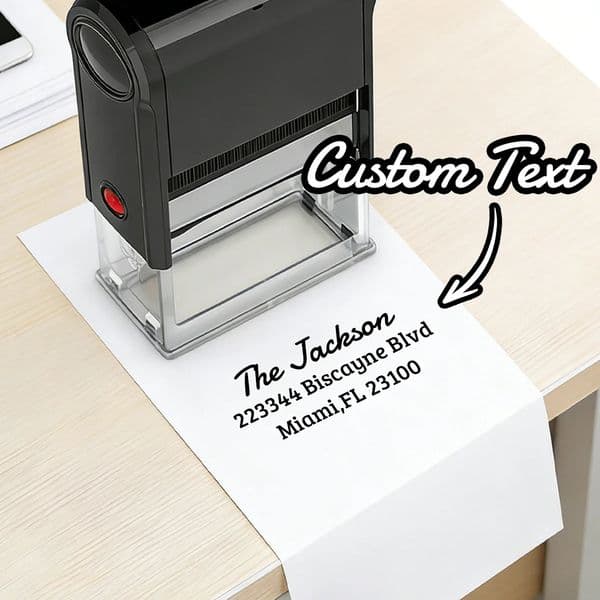 Custom Address Stamp ReturnAddress Stamps Self Inking Personalized Customizable Business Stamp Black Ink Colors Stamper 260402