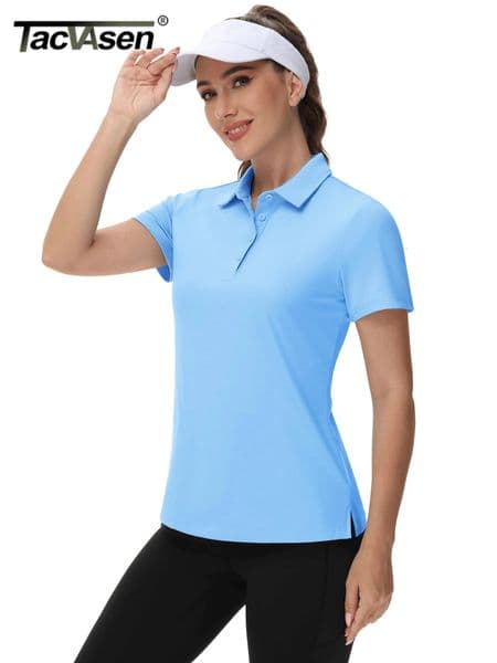 TACVASEN UPF50 UV Protection Quick Dry Polo TShirts Summer Short Sleeve Golf Sports Tee Shirts Breathable Workout Tops 260331BANJIA