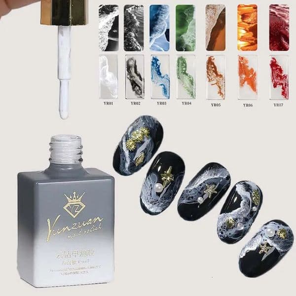 Wave Gel Nail Rapid Smudging Special Halo Dye Nail Art Bubble Hole Gel 7color for Marble Wave Nail Art for Nails Salon Manicure 260327