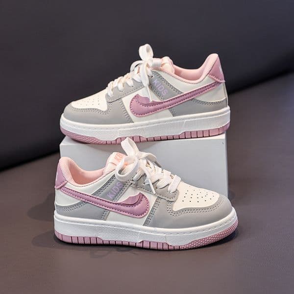 Kids Trendy Color Block Sneakers Girls Low Top Casual Skate Shoes Girls School Skate for Daily outdoor Free Shipping size 26-37