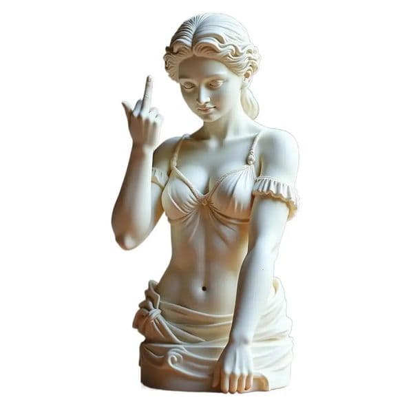 Vienna Goddess Statue Middle Finger Resin Art Decor Funny Offensive Sculpture Desktop Novelty Gift Decor Statue Home Decor 260317