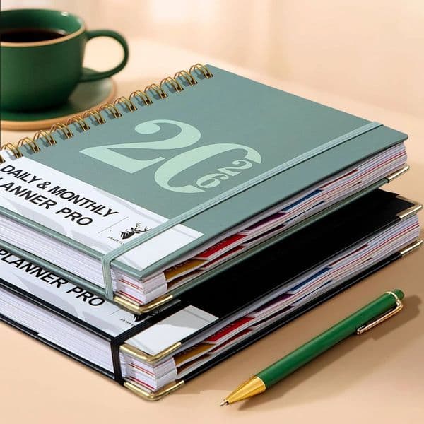 2026 A5 WireBound Planner Weekly Monthly Calendar Notebook for Productivity Scheduling 260402