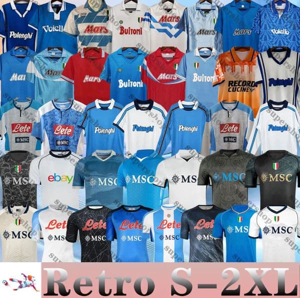 87 88 89 90 Napoli Soccer Jerseys MARADONA ZOLA Retro Naples 1991 93 94 Maradona McTOMINAY LUKAKU DE BRUYNE 13 14 22 23 24 25 Neapolitan Classic Vintage Football Shirts