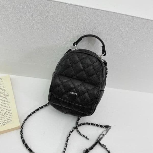 Spring Handbags New Designers' Backpack - Double Shoulder Bag with College Style Checkered Chain Strap - Retro and Versatile Double Children's designer bag