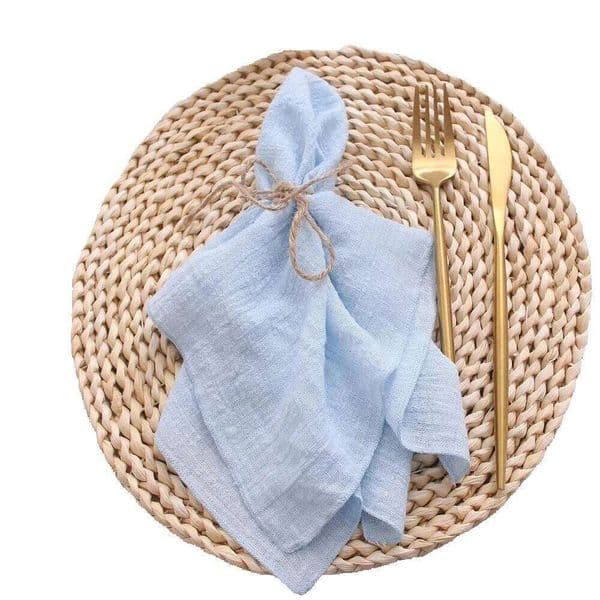 10pcs Cotton Cloth Gauze Fabric Blue 30x30cm for Wedding Party Birthday Tea Towel Table Baby Shower Christmas Napkins 240805