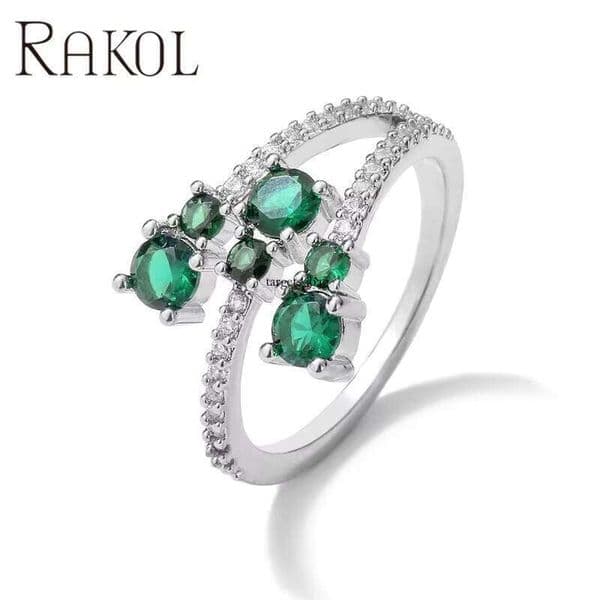 earrings RP5176 Luxury Vintage Boutique Jewelry Cubic Moissanite Emerald Diamond Silver 18k Gold Plated Hiphop Women Adjustable Ring for women