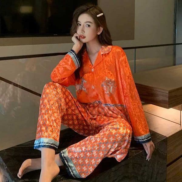 Golden Velvet Pajamas Womens New Long Sleeve Trousers Internet Celebrant Hot Autumn and Winter Wear Home Clothes suit