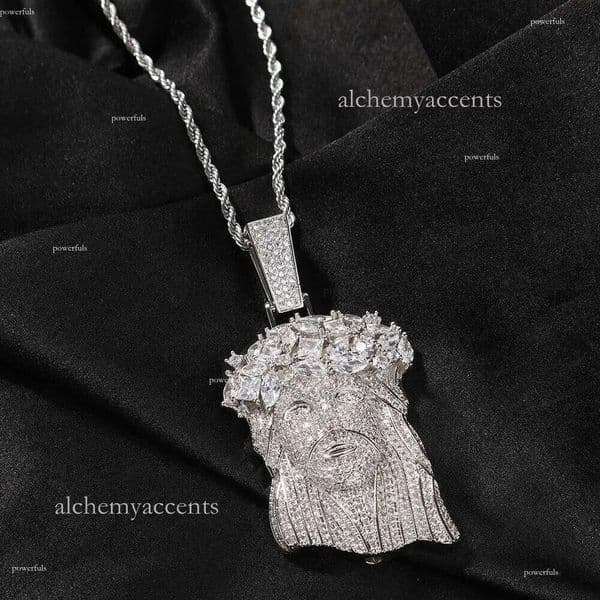 Customized pendant for morganite necklace, chain pendant, tested by GRA, hip-hop jewelry, Jesus pattern, heavy manufacturing, holiday gift