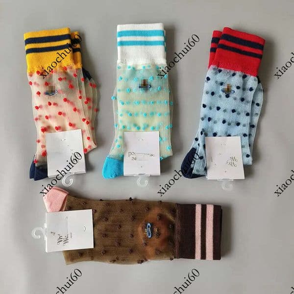Vivi Saturn Embroidered Summer Women's Thin Dot Mid Sleeve Ins Trendy Brand Socks