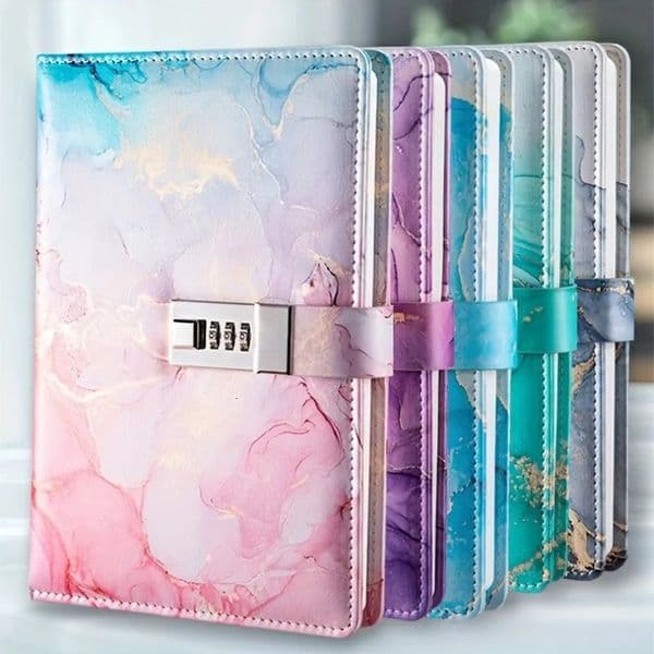 A5 Fashion Password Book With Lock Journal Creative Journal Book Student Notepad Stationery Notebook 260402