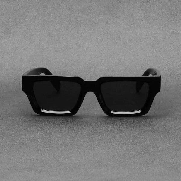 Ruiao 2026 fashion black small thick frame sunglasses for men and women rectangular summer wear shades
